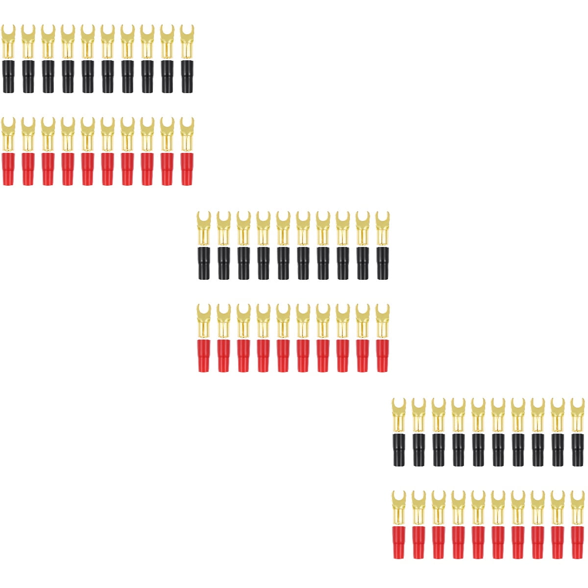 3 Count Speakers Copper Spade Connector Crimp Barrier Spades 8ga