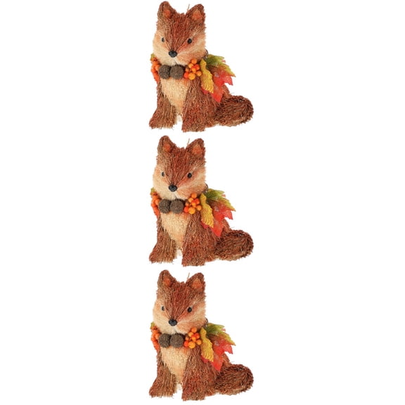 3 Count Squirrel Ornament Stuffed Animal Garden Christmas Decoration Outdoor Ornaments