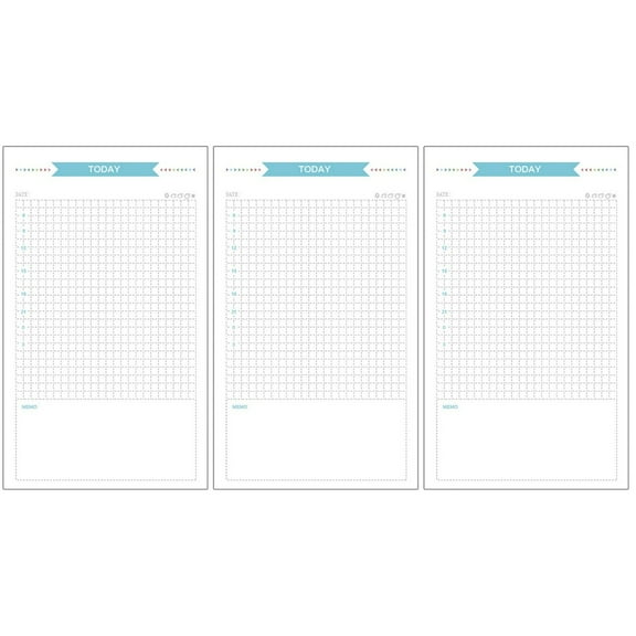 ORDDIART A5 Notebook Planner Journal Refills 3-Pack, Daily Organizer Inserts for Personal and Office Use