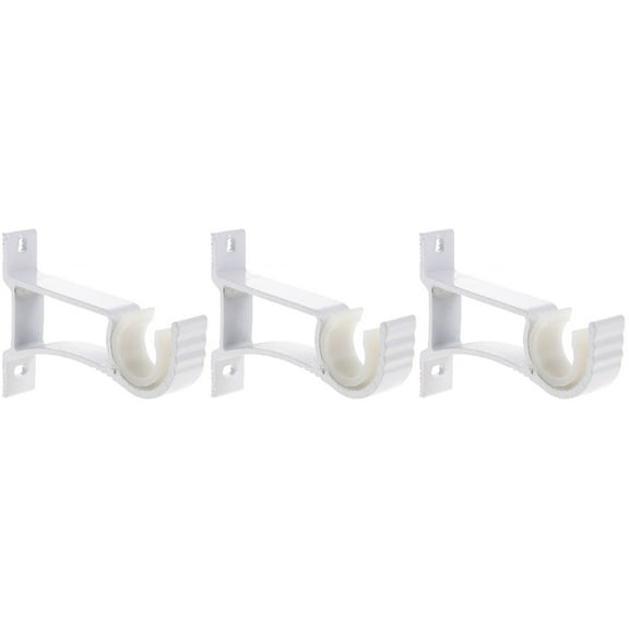 3 Count Tap Curtain Rod Bracket Drapery Rod Holder 11.2X7.8cm White