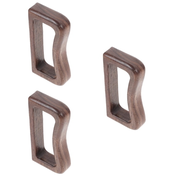 3 Count Tea Mugs Water Glass Wooden Handle Teacup Accessory Office 8x3.8cm