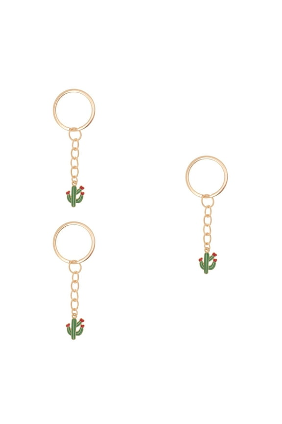 Hytrove Alloy Keychains Cactus Shaped 3Pcs Girls present Giving