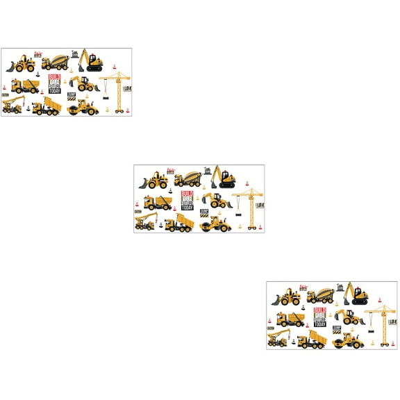 3 Count Truck Wall Decals Cartoon Mural Sticker Posters Boys Child