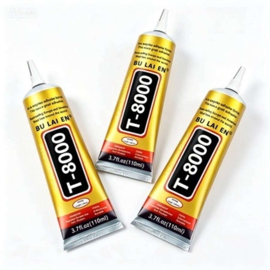 3 Count Upgrade T-8000 3.88oz Transparent Elastic Adhesive, Flexible Strong Glue for Phone Screen Repair, Plastic, Rubber, Shoes, Jewelry, Glass and Daily Home Fixing