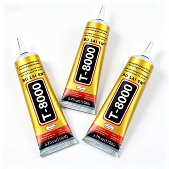 3 Count Upgrade T-8000 3.88oz Transparent Elastic Adhesive, Flexible Strong Glue for Phone Screen Repair, Plastic, Rubber, Shoes, Jewelry, Glass and Daily Home Fixing