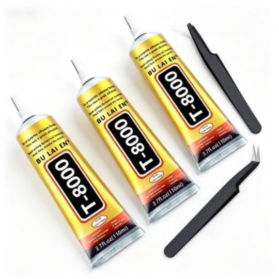 3 Count Upgrade T-8000 3.88oz Transparent Elastic Adhesive, Waterproof Flexible Glue for Phone Screen, Shoes, Rhinestone Crafts, Glass Frame and Multi-Surface Repair