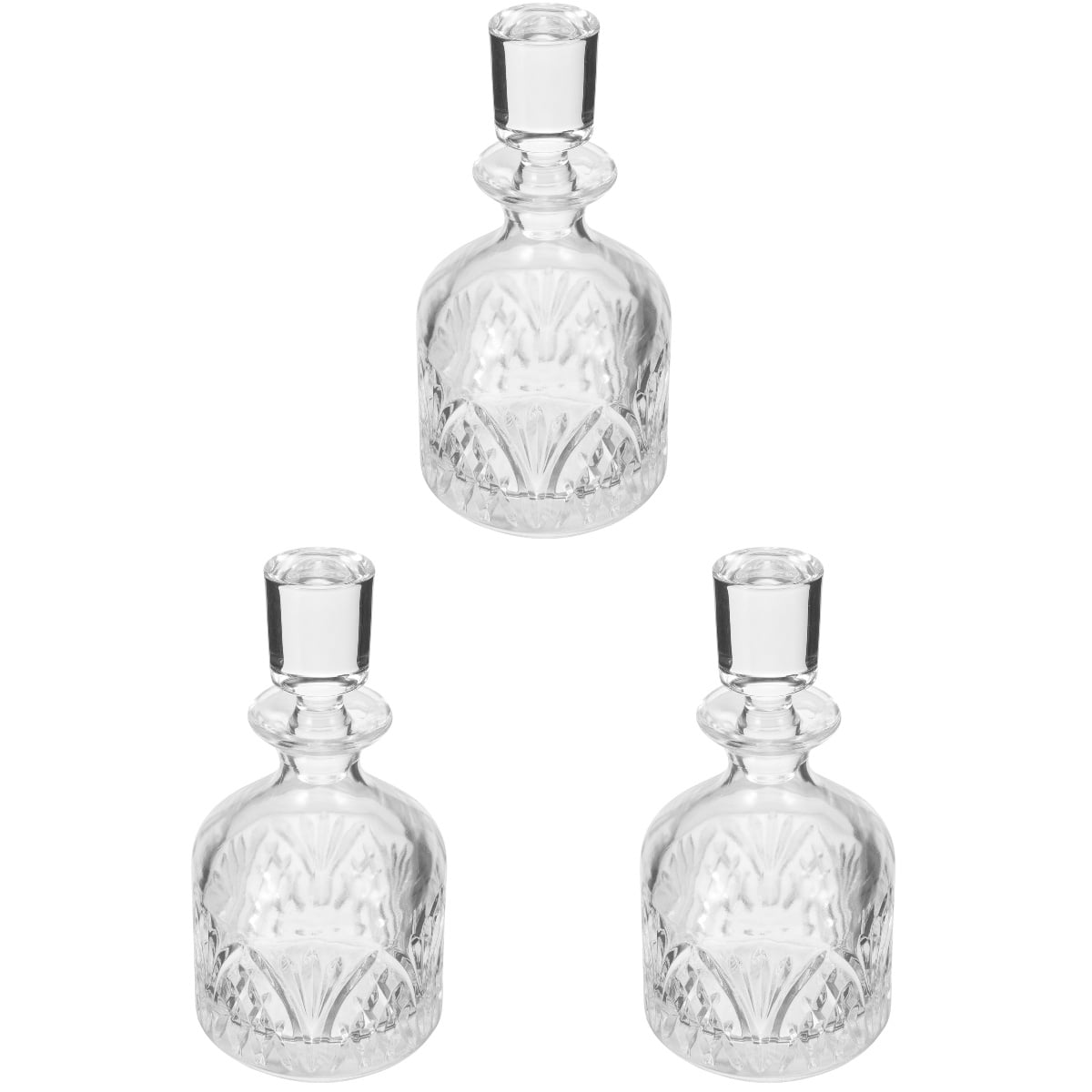 3 Count Whiskey Decanter Glass Bottles for Liquor Crystal Wine Home ...