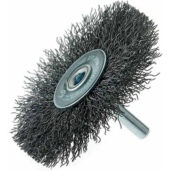 3" Crimped Carbon Steel Wire Wheel Brush W/ 1/4" Shank For Die Grinder Or Drill