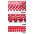 thumbnail image 1 of 3" Crimson Red Floral Embroidered Venice Lace Trim Guipure Trimming By Yard, 1 of 5
