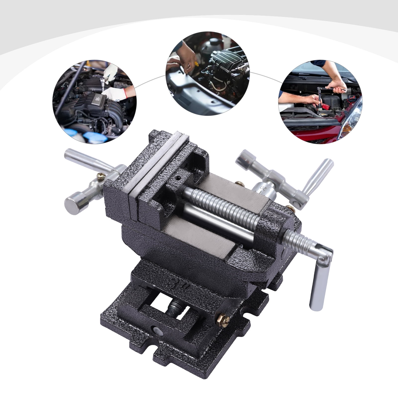 3" Cross Slide Vise Wide Drill Press 2 Way X-Y Clamp Milling,Cast Iron, Steel