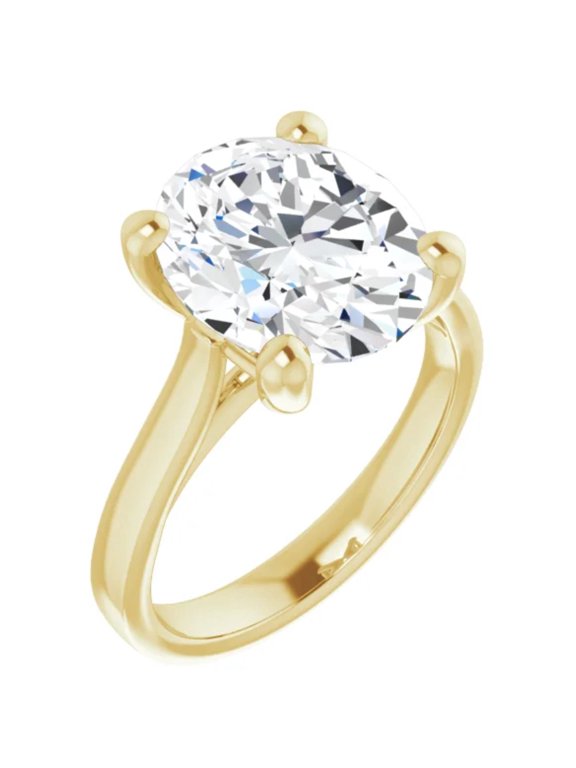 3 Ct. Lab Diamond Engagement Ring Oval Solitaire