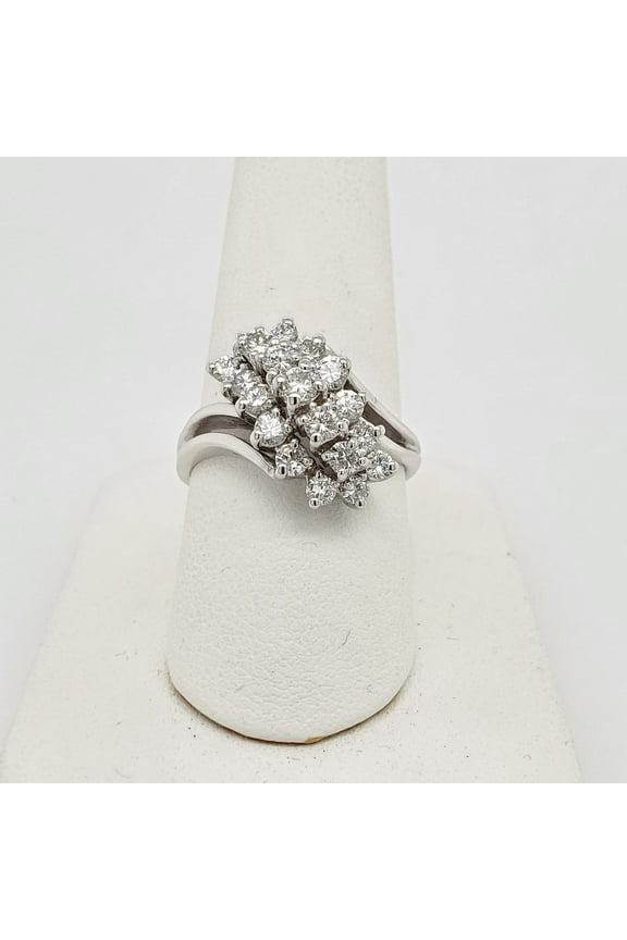 3 Ct Moissanite Waterfall Cluster Cocktail Wedding Ring 925 Sterling Silver