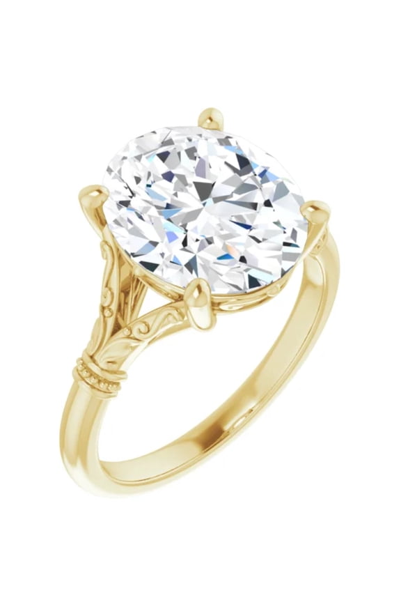 3 Ct. Oval Lab Diamond Engagement Ring Vintage Style