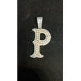 thumbnail image 1 of 3 Ct Real Moissanite Round Cut Initial P Letter Pendant 14K Yellow Gold Plated, 1 of 1