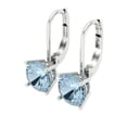 thumbnail image 1 of 3 Ct Round Cut Drop Dangle Natural Sky Blue Topaz 14K White Solid Solid Gold Everyday Dainty Earrings Lever Back, 1 of 7