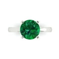 thumbnail image 1 of Solitaire Engagement Ring for Women - 3ct Simulated Emerald in 14K White Gold Promise Ring, 1 of 6