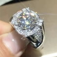 thumbnail image 1 of 3 Ct Round Cut Lab-Created Diamond Men's Engagement Ring 14K White Gold Plated, 1 of 3