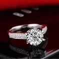thumbnail image 1 of 3.Ct Round Cut Simulated Diamond Women Engagement Ring 14K White Gold Plated, 1 of 3