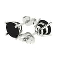 thumbnail image 1 of 3 Ct Round Cut Studs Black Natural Onyx 14K White Solid Solid Gold Everyday Dainty Earrings Push Back, 1 of 7