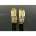 thumbnail image 1 of 3 Ct Round Cut White Moissanite Hoop Huggie Earrings 14K Yellow Gold Plated, 1 of 3