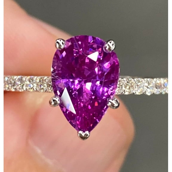 3 Ctw Vivid Lab Pink Sapphire Ring 925 Silver Engagement Ring Gift For Love