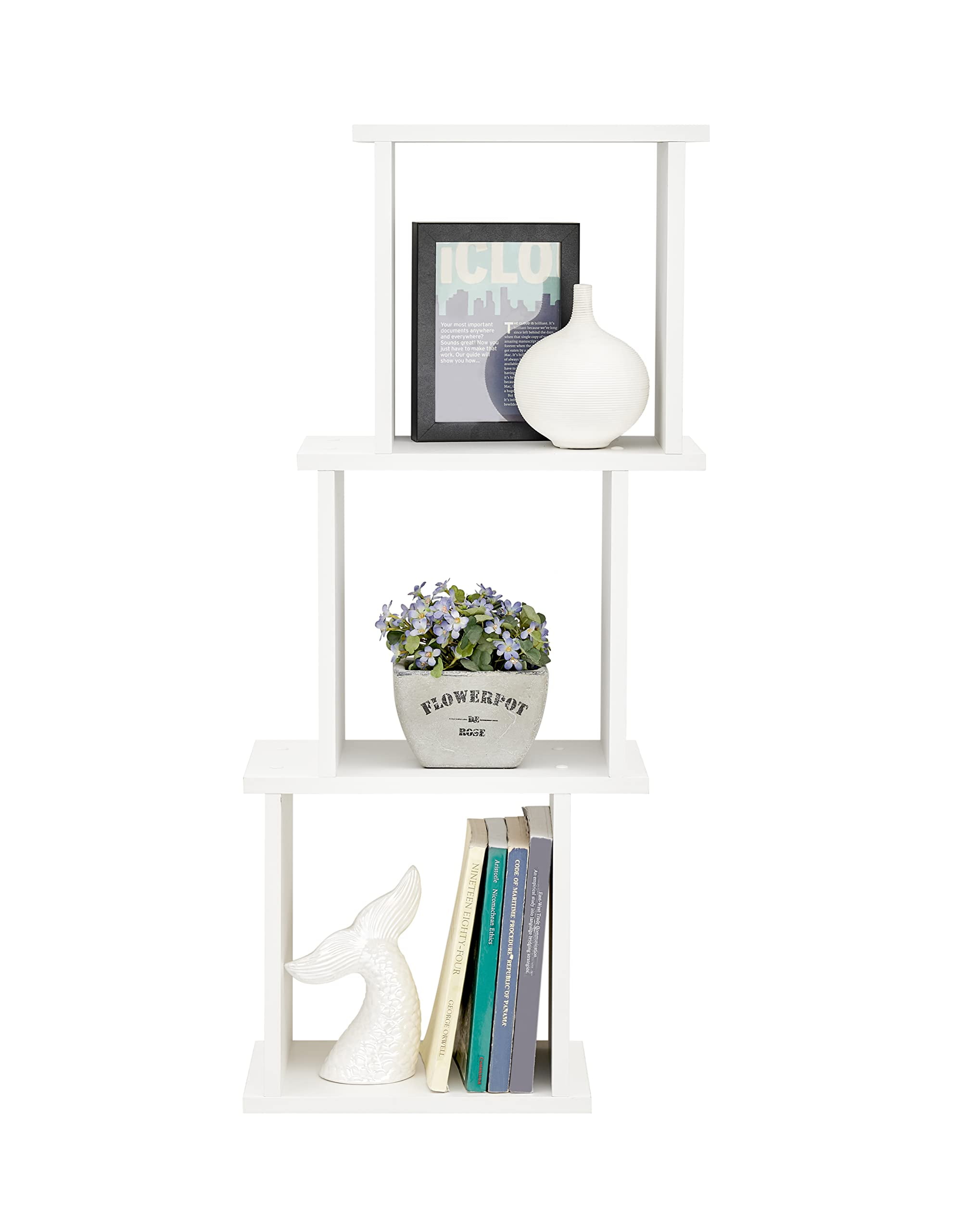 White 3-Cube Floating Wall Shelf with Ledges