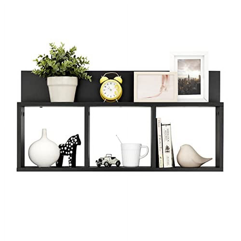 3 Cube Floating Wall Shelf With Display Ledge Easy To Hang Wall