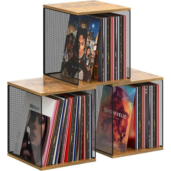 3 Cube Vinyl Record Storage DIY Stackable 120-150 Records Visualize Album Storage Record Storage Crate