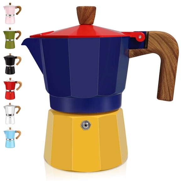 3 Cup Aluminum Espresso Stovetop Moka Pot Express Coffee Maker Percolator Italian Classic Mocha Coffee Machine for Italian and Cuban Cafe Brewing for Home & Camping 150ml 5oz
