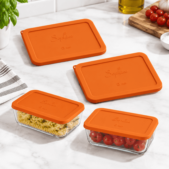 3 Cup Rectangle Silicone Replacement Lids For Pyrex 7210-pc Glass