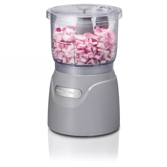 3-Cup Stack & Press Food Chopper - Gray - 72740: Compact Vegetable Processor, Dishwasher-Safe Parts