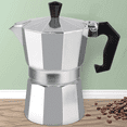 thumbnail image 1 of 3-Cup Stovetop Espresso Maker, Italian Moka Pot Coffee Maker, Italian Cuban Expresso Stove Top Small Coffee Maker Machine Flavor Strong Cafetera Percolator Electricas Pots, Aluminum Silver 5.3Oz/150ML, 1 of 9