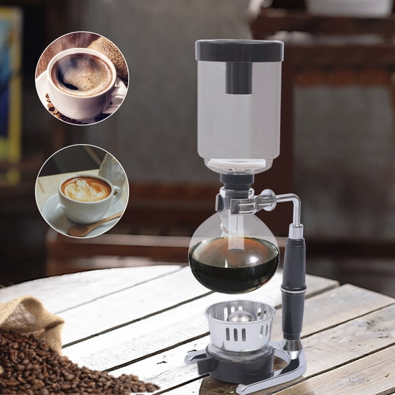 3 Cups Capacity Coffee Syphon Tabletop Siphon Coffee Maker 5.12*14.37inch for Commercial Purposes