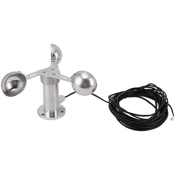 3 Cups Wind Speed Sensor Anemometer, 03.8V Aluminum Alloy Wind Measuring Detector Wind Gauge Tool Replacement with 8m Cable for Meteorological Stations$$Garden &