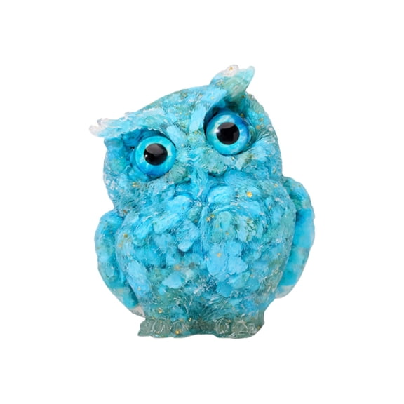 3" Cute Mini Natural Owl Carving, Rainbow Shell Owl Statue Carved, Gemstone Birds Figurine Decor, Healing Animals Home Decor, Gifts For Friends