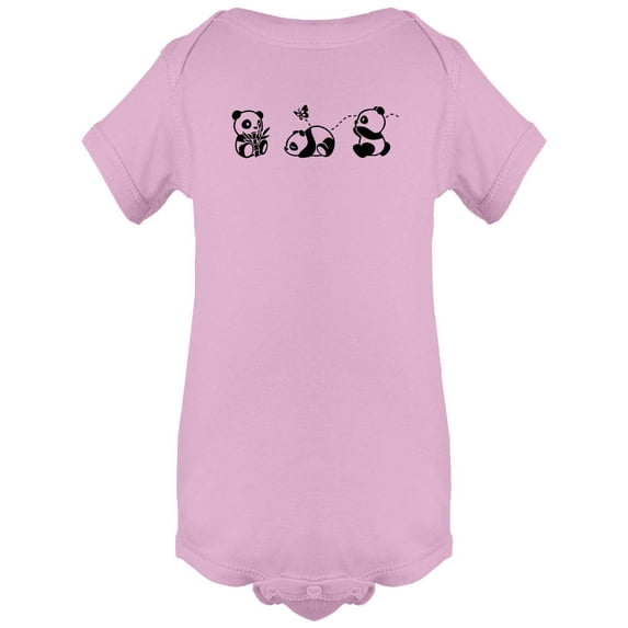 3 Cute Pandas Bodysuit Infant -Image by Shutterstock, 6 Months