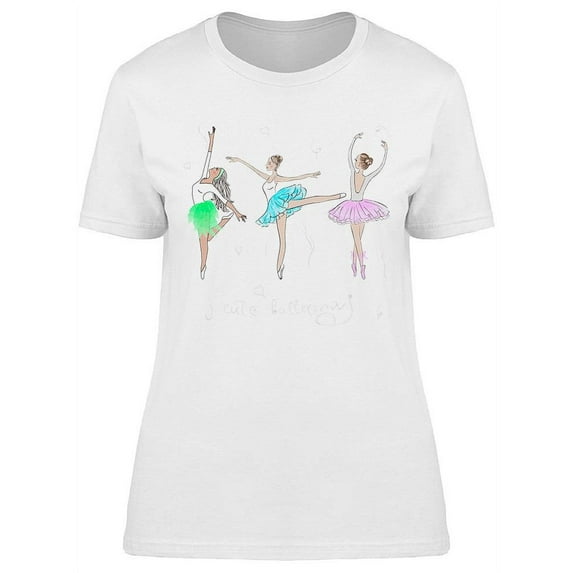 3 Cute Young Ballerinas T-Shirt Women -Image by Shutterstock, Female Large