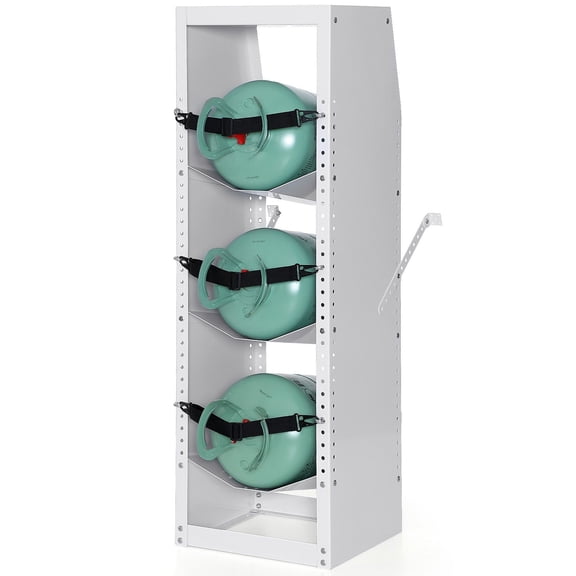 3-Cylinder Storage Rack for Refrigerant Tanks - Heavy Duty Cylinder Holder for 30 to 50 lb Freon, Gas, Oxygen, Nitrogen Bottles, 14.56" x 12.99" x 1.96"