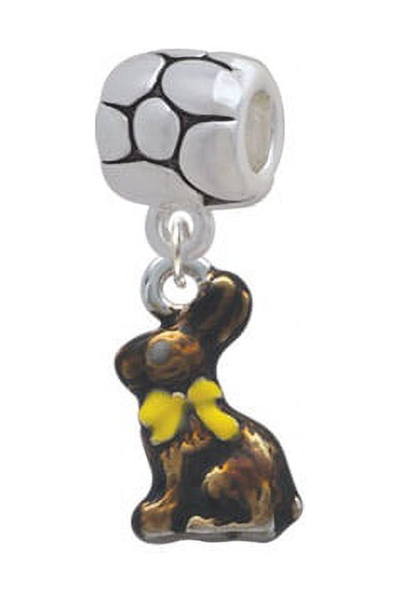 3-D Chocolate Bunny - Pebble Charm Bead