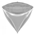 thumbnail image 1 of 3-D Diamond Triangle Foil Mylar Balloons, Silver - 25 Piece, 1 of 1
