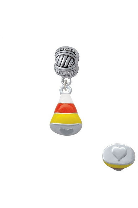 3-D Enamel Candy Corn - Large Rope with Cross Beads Charm Bead