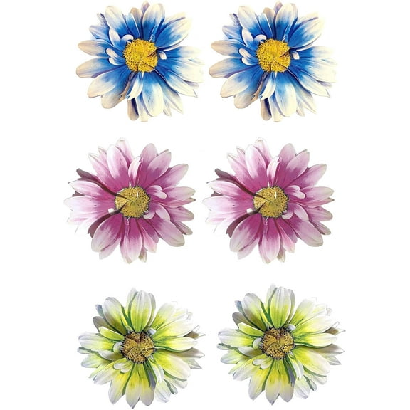 3-D Flower Pop Up Cards - 4" Wide, Set of 6, Blue, Green, Pink, Easter, Birthday, Mother's Day, Greeting Card, Wedding Favors, Get Well, Thank You