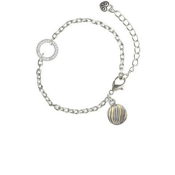 3-D Gold Tone and Striped Ornament - Courage Strength Wisdom Ring Zoe Bracelet