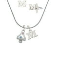 thumbnail image 1 of 3-D Mushroom with Multicolored Crystals - M Initial Charm Necklace and Stud Earrings Jewelry Set, 1 of 1