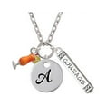 thumbnail image 1 of 3-D Orange Tropical Drink - A - Script Initial Disc Courage Strength Wisdom Zoe Necklace, 1 of 1