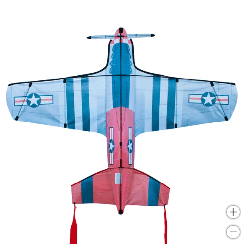 3-D P-51 Mustang SuperSized Nylon Kite 60 inch Wingspan