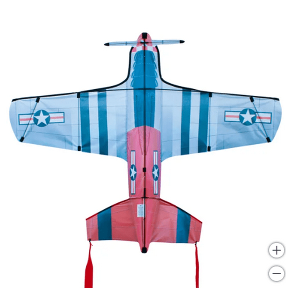 3-D P-51 Mustang SuperSized Nylon Kite 60 inch Wingspan
