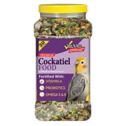 3-D Pet Products Premium Cockatiel Bird Food Seeds, with Probiotics, 4.5 lb. Stay Fresh Jar