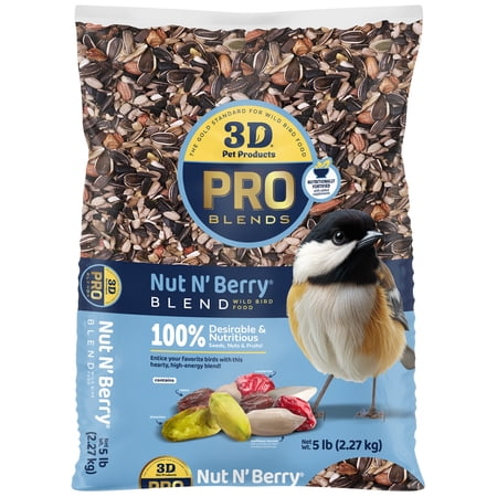 3-D Pro Blends Nut N' Berry® Blend Wild Bird Food, Wild Bird Seed, 5 Pounds