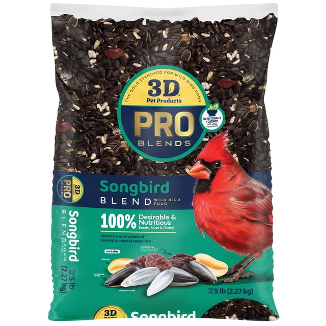 3-D Pro Blends Songbird Blend Wild Bird Food, Wild Bird Seeds, 5 Pounds ...